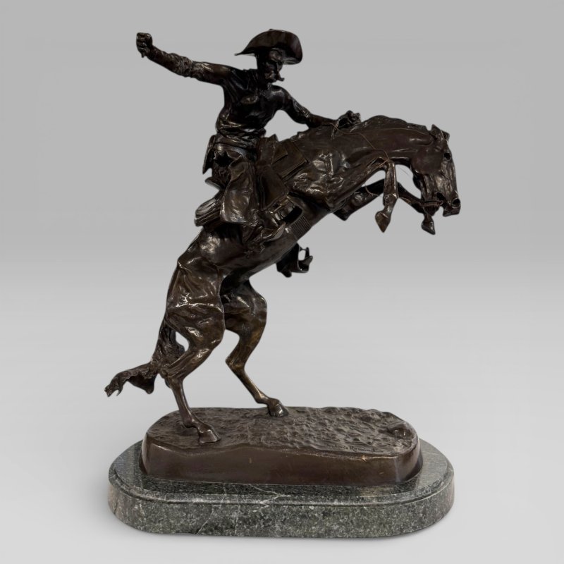 Large Cowboy Bronze ‘Bronco Buster’ After Frederic Remington, Early–Mid 20th - Image 5
